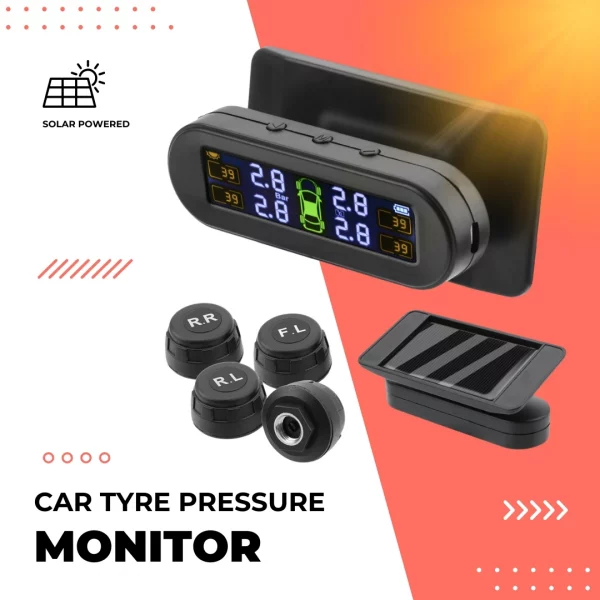 🛞🌟 Solar TPMS Car Tyre Pressure Monitor 🚗🔆