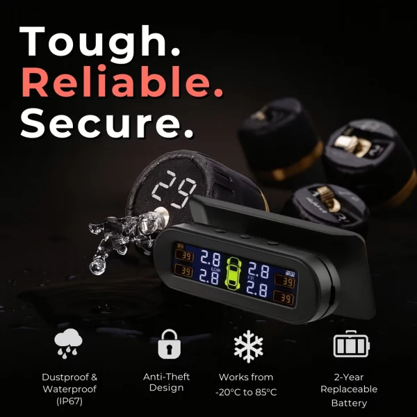 🛞🌟 Solar TPMS Car Tyre Pressure Monitor 🚗🔆 - Image 10