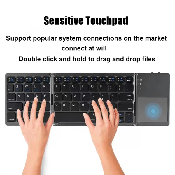🌟 Wireless Foldable Bluetooth Keyboard 🌟 📱💻 With Touchpad - Image 7