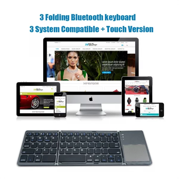 🌟 Wireless Foldable Bluetooth Keyboard 🌟 📱💻 With Touchpad - Image 4