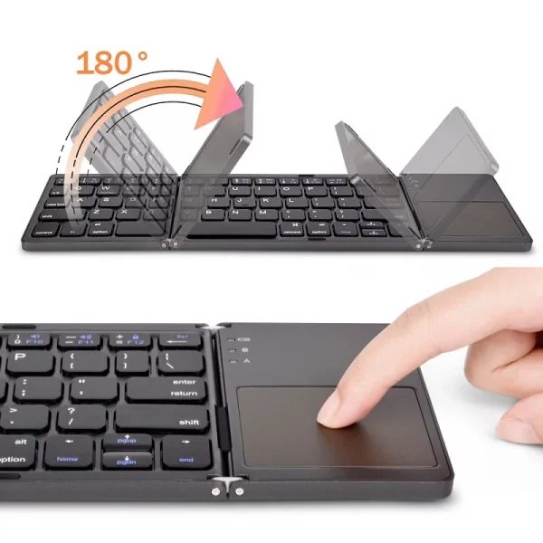 🌟 Wireless Foldable Bluetooth Keyboard 🌟 📱💻 With Touchpad - Image 3