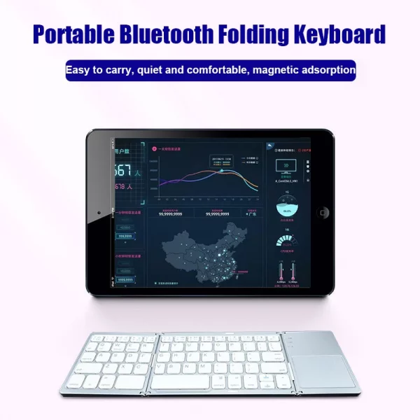 🌟 Wireless Foldable Bluetooth Keyboard 🌟 📱💻 With Touchpad - Image 6