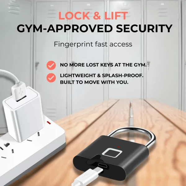 🔒🔋  Smart Fingerprint Padlock – USB Rechargeable & Mini Size - Image 8