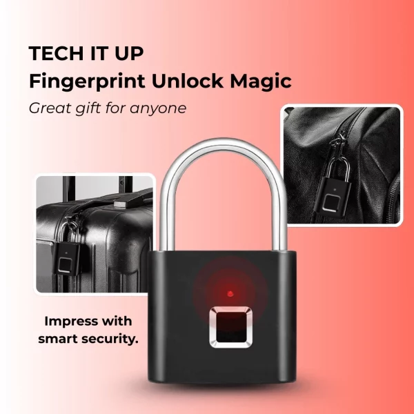 🔒🔋  Smart Fingerprint Padlock – USB Rechargeable & Mini Size - Image 10