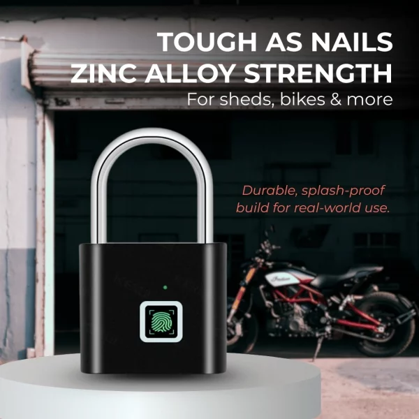 🔒🔋  Smart Fingerprint Padlock – USB Rechargeable & Mini Size - Image 9