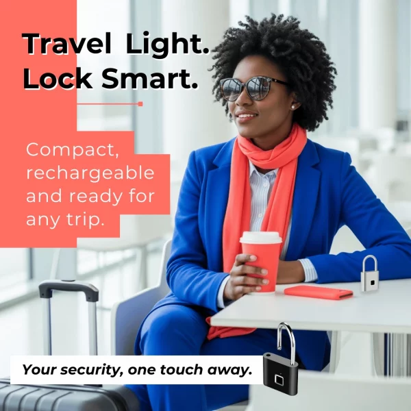 🔒🔋  Smart Fingerprint Padlock – USB Rechargeable & Mini Size - Image 5