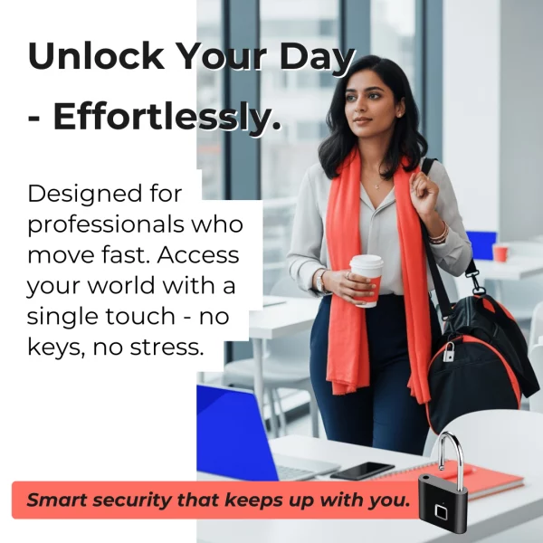 🔒🔋  Smart Fingerprint Padlock – USB Rechargeable & Mini Size - Image 4